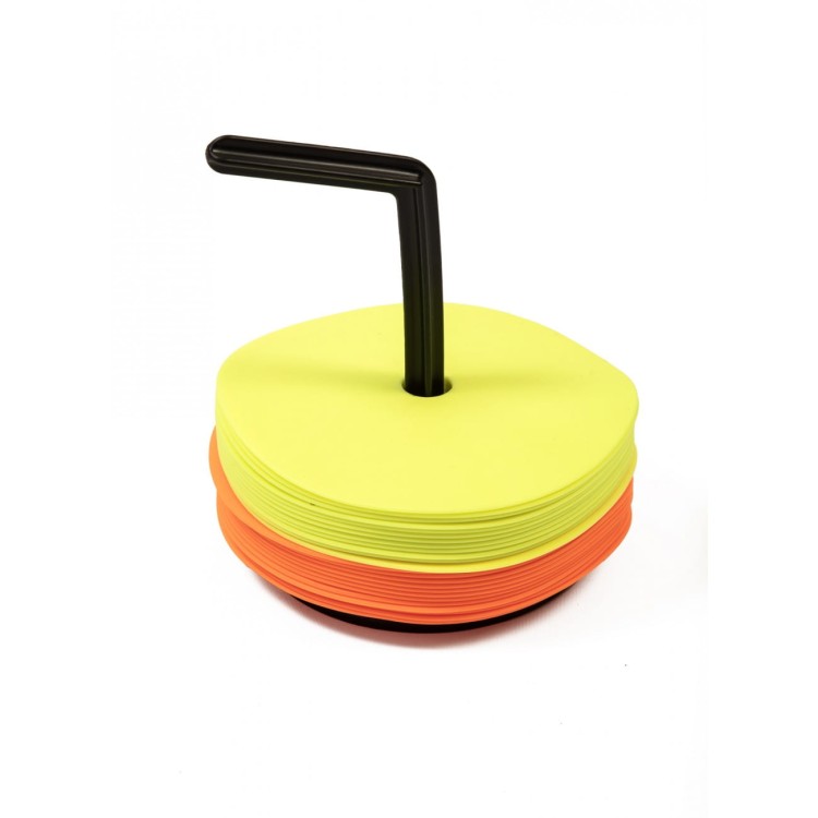 Amaya Zestaw płaskich znaczników treningowych 24szt + stojak.jpg