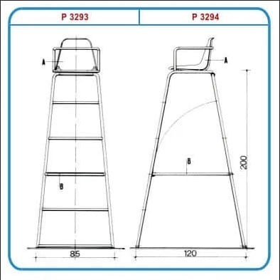 Siedzisko ratownika lub sędziego stal nierdzewna