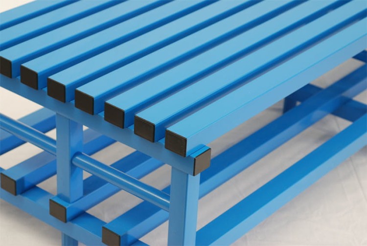 Ławka do szatni basenowej podwójna z półką