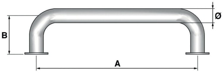 KRIPSOL poręcz przykręcana z flanszami AISI 304