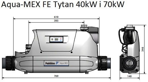 Basenowy wymiennik ciepła Pahlen AQUA-MEX tytanowy