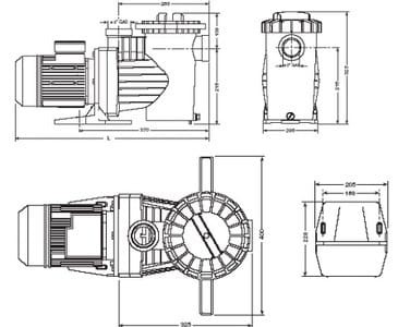 Pompa basenowa Preva Winner 200T 3-faz. 1,5 kW 24 m3/h