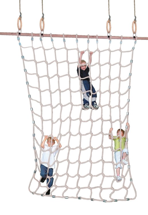 Siatka wspinaczkowa na kółka gimnastyczne