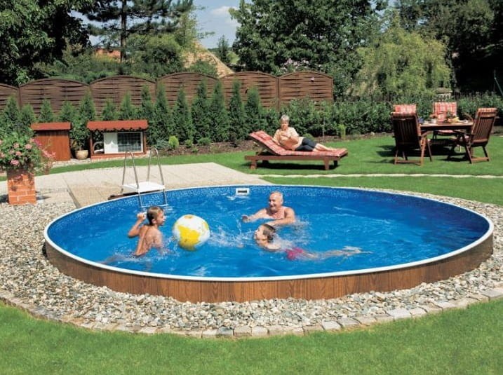 Kompletny basen wkopywany Azuro Wood 4,6x1,2