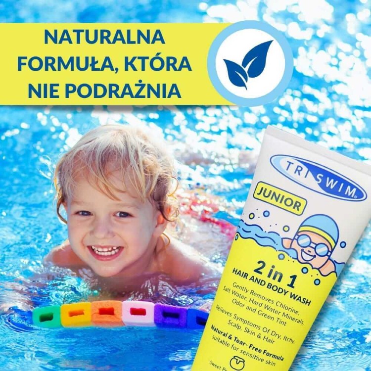 Triswim Junior płyn do mycia ciała i włosów neutralizujący chlor