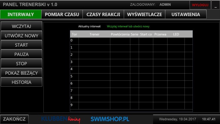 SYSTEM TRENINGOWY DO PŁYWANIA