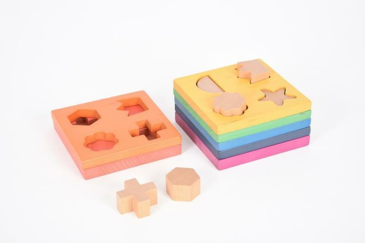 Drewniany tęczowy sorter kształtów TickiT