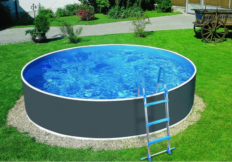 Kompletny basen ogrodowy stalowy 5x1,2 m grafit