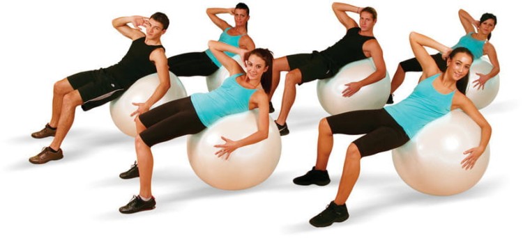 PIŁKA GIMNASTYCZNA FIT BALL ABS PERŁOWA