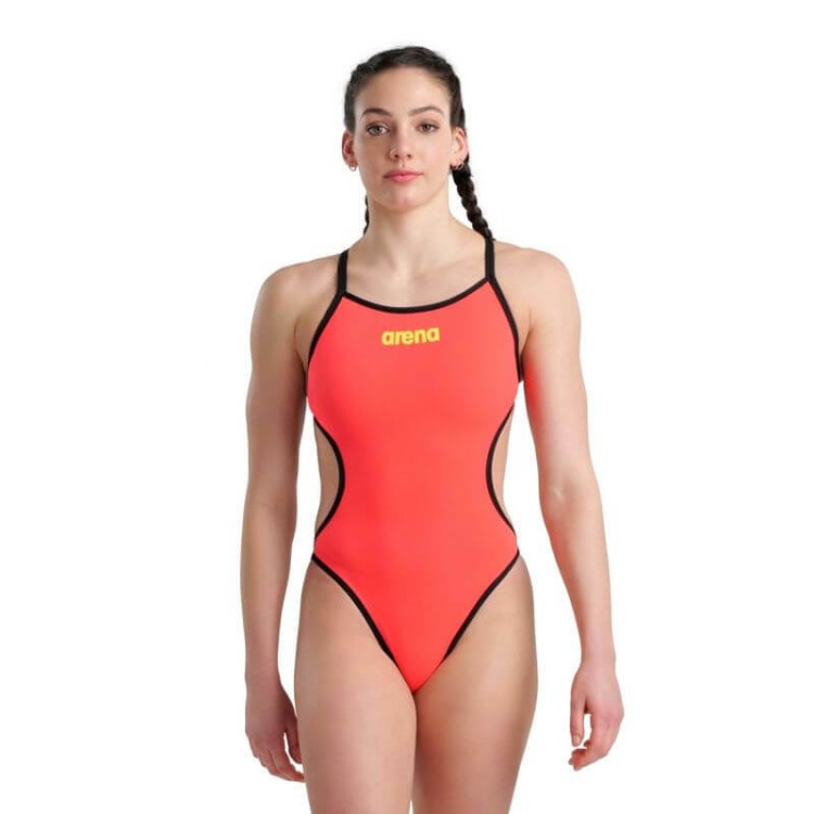 Arena Rule Breaker Hooked Fluo Red strój kąpielowy dwustronny