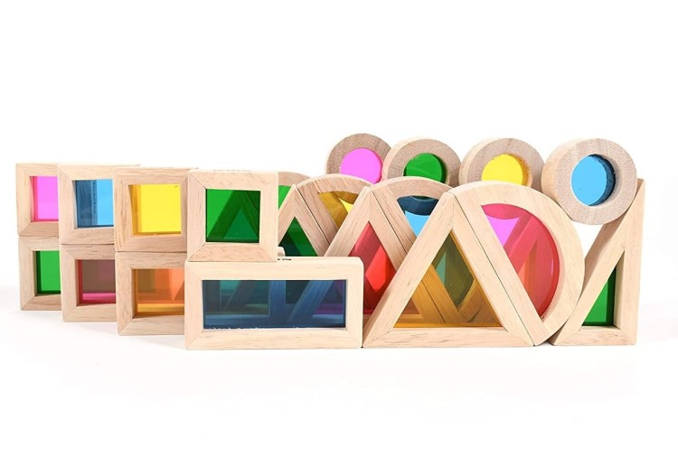 Tęczowe klocki sensoryczne dla dzieci