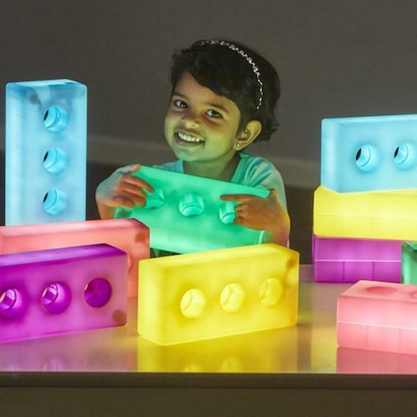 Klocki sensoryczne budowlane świecące