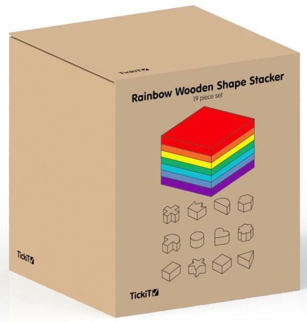 Drewniany tęczowy sorter kształtów TickiT