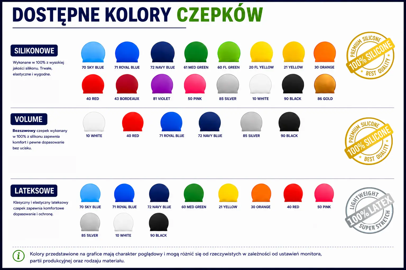 Galeria realizacji czepków z nadrukiem Klubben